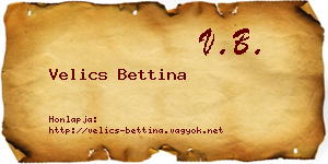Velics Bettina névjegykártya